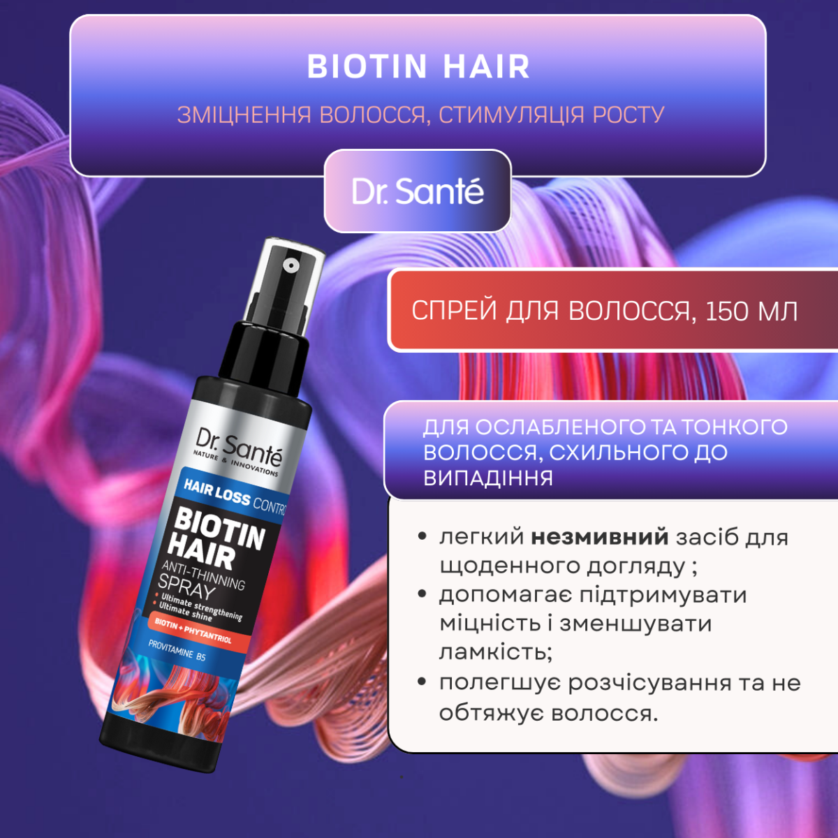 Спрей для волосся Dr.Sante Biotin hair 150 мл